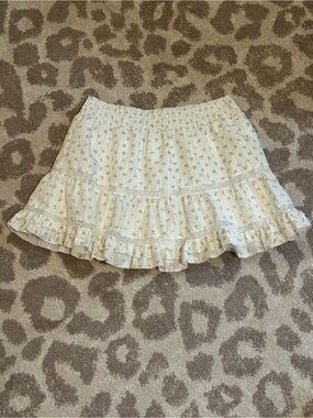 Yellow & White Floral Skirt, Fully Lined, Medium, by Statement